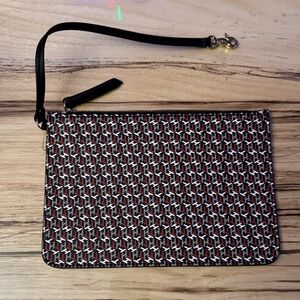 Tommy Hilfiger Monogram Geometric Pattern Wristlet Clutch Pouch Bag 8x6 NWOT